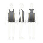 Mens racerback sport tank top flat sketch, croqui sketch