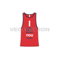 Mens racerback tank top flat sketch, front view