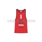 Mens racerback tank top flat sketch, front view