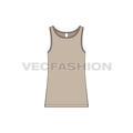 Mens racerback tank top flat sketch, front view