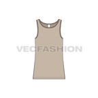 Mens racerback tank top flat sketch, front view