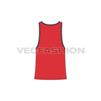 Mens racerback tank top flat sketch, back view