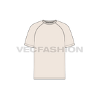 Mens raglan sleeve t-shirt flat sketch, front view