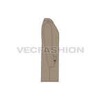 Mens Rain Coat or Mackintosh Coat Vector Template flat sketch, side view