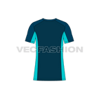 Mens rash guard sport shirt flat sketch, back view
