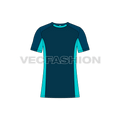 Mens rash guard sport shirt flat sketch, front view