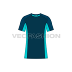 Mens rash guard sport shirt flat sketch, front view