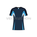 Mens rash guard sublimated t-shirt flat sketch, front view