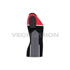 Mens rash guard t-shirt flat sketch, side view