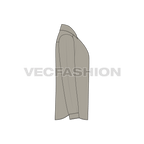 Mens regular fit shirt flat sketch, side view