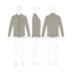 Mens regular fit shirt flat sketch, croqui sketch
