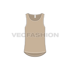 Mens relax fit racer-back tank flat sketch, front view