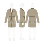 Mens robe loungewear flat sketch, croqui sketch
