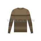 Mens round neck shirt flat sketch, front view
