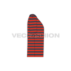 Mens round neck t-shirt, striped rib neckline flat sketch, side view
