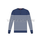 Mens round neck t-shirt, striped scoop hem flat sketch, front view