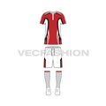 Mens rugby uniform kit, white shorts flat sketch, front view