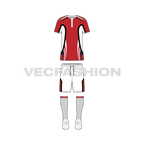 Mens rugby uniform kit, white shorts flat sketch, front view