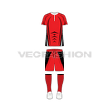Mens rugby uniform kit, henley neck flat sketch, front view