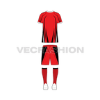 Mens rugby uniform kit, henley neck flat sketch, back view