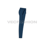 Mens running joggers flat sketch, side view