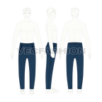 Mens running joggers flat sketch, croqui sketch