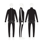 Mens running sweatsuit flat sketch, on croqui