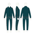 Mens running tracksuit flat sketch, on croqui