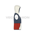 Mens sherpa vest hoodie flat sketch, side view