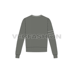 Mens short body sweater flat sketch, back view