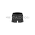 Mens short length boxer flat sketch, front view
