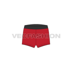 Mens short length underwear flat sketch, front view