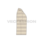 Mens short sleeved johnny-v tee flat sketch, side view