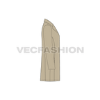 Mens Clutch Coat flat sketch, side view