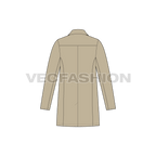 Mens Clutch Coat flat sketch, back view