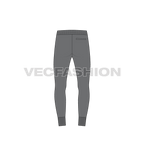 Mens skinny fit joggers flat sketch, back view