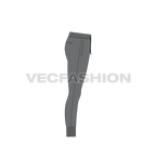 Mens skinny fit joggers flat sketch, side view