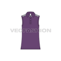 Mens sleeveless polo neck vest flat sketch, front view