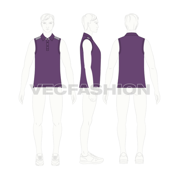 Mens Sleeveless Polo Neck Vest VecFashion