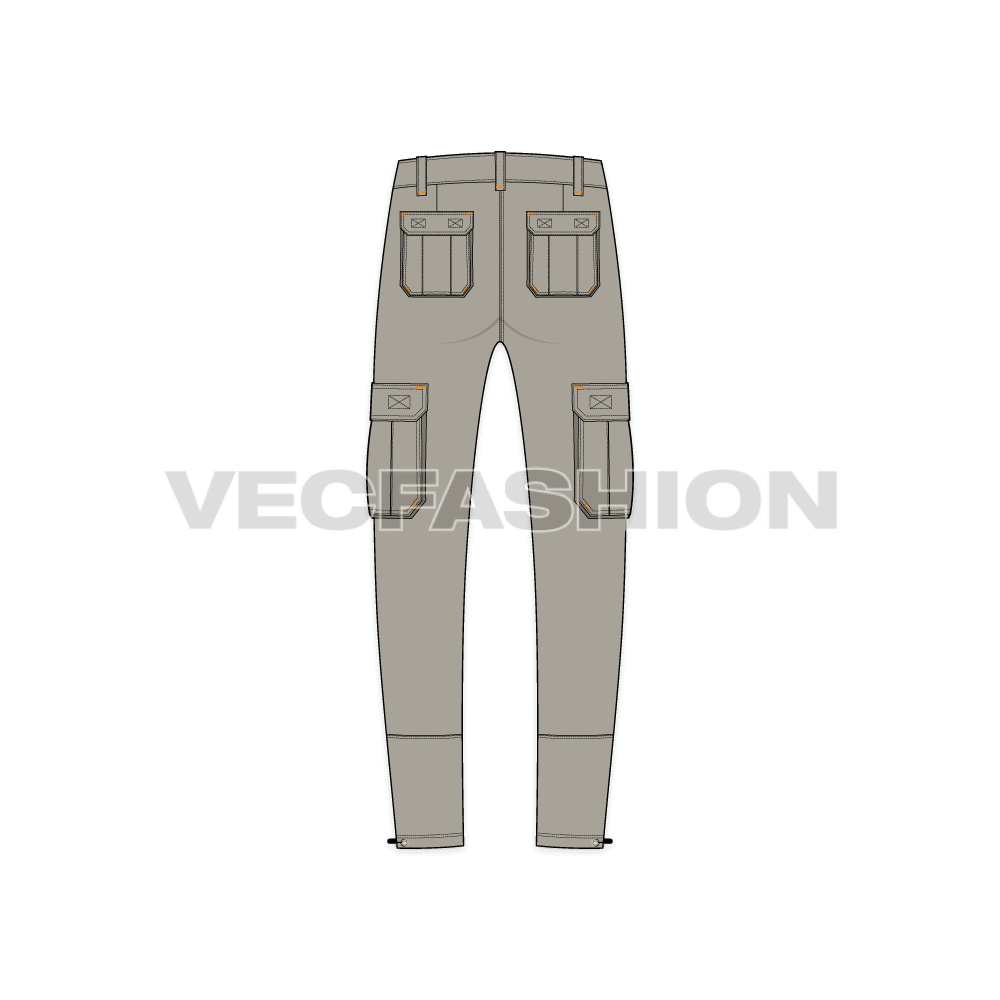 Nylon Drawing Pocket Cargo Pants  KKAMI