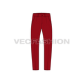 Mens slim fit chinos flat sketch, front view