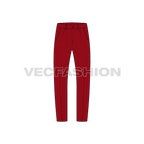 Mens slim fit chinos flat sketch, front view