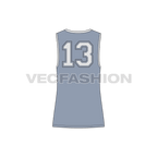 Mens slim fit gym tank flat sketch, back view