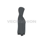 Mens slim fit set-in sleeved hoodie flat sketch, side view