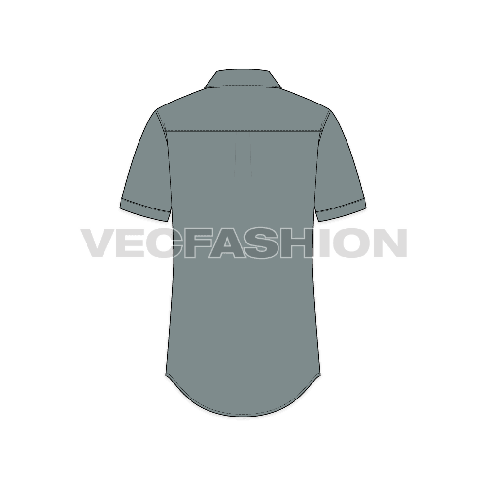 Mens Slim Fit Shirt with Curved Hem - VecFashion