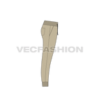 Mens slim fit track pants flat sketch, side view