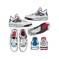 Mens sneakers, air jordan 4 style flat sketch