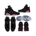 Mens sneakers, air jordan 6 style flat sketch, view 1