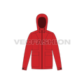 Mens Snow Trail Windbreaker flat sketch, front view