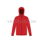 Mens Snow Trail Windbreaker flat sketch, front view